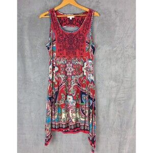 Altar'd State Size Small Dress Sleeveless Scoop Neckline Embroidery Hi Lo Boho